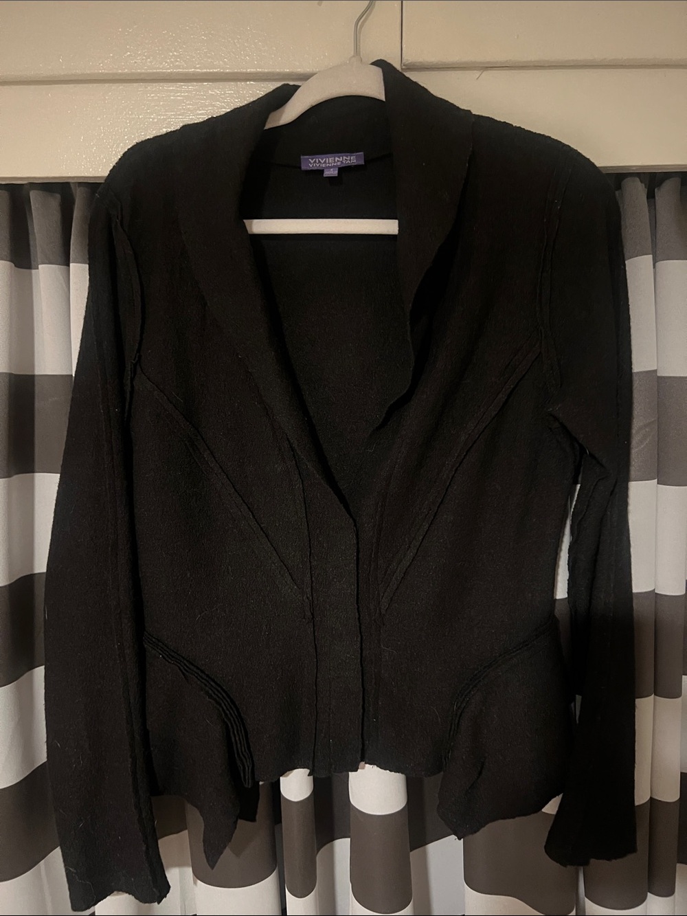Vivienne Tam Black Structured Open Blazer